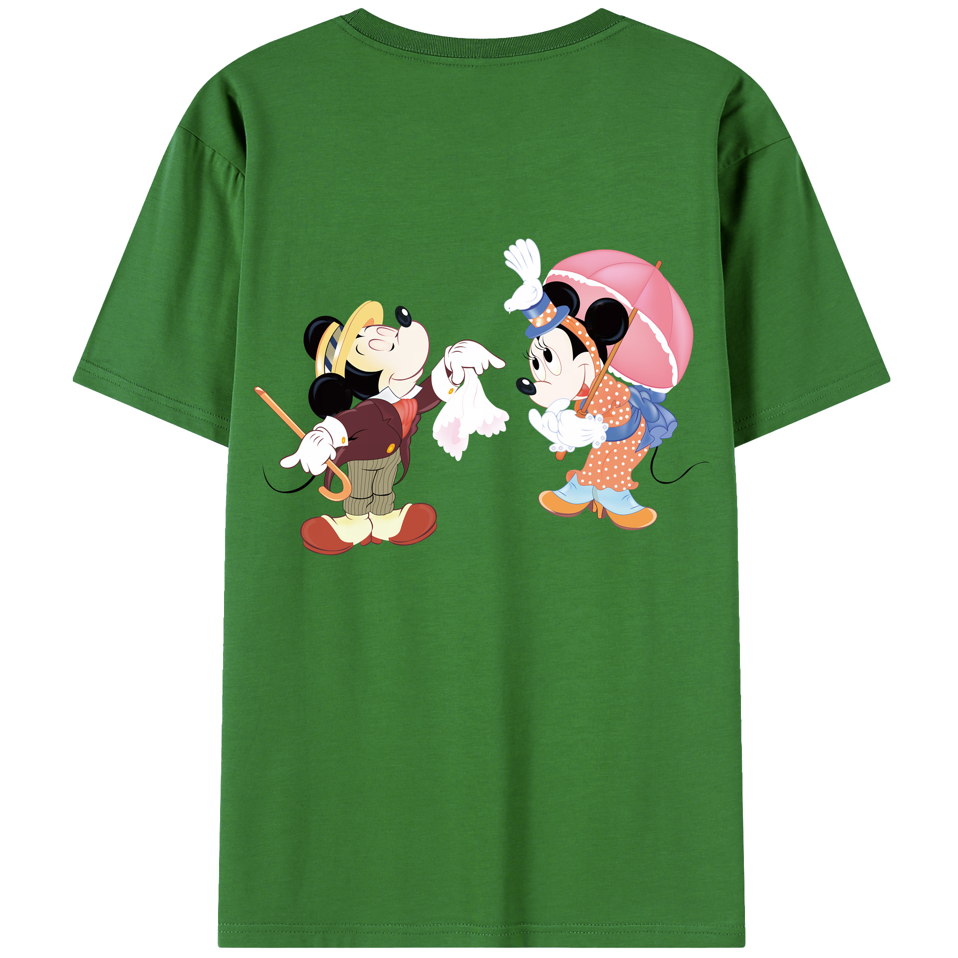 （画像用） ミッキーマウス Mickey Mouse レディース半袖Tシャツ(バックプリント)
